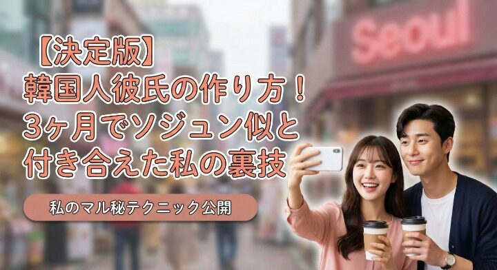 【決定版】韓国人彼氏の作り方！3ヶ月でソジュン似と付き合えた私の裏技