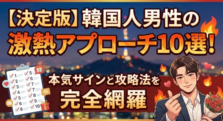 【決定版】韓国人男性の激熱アプローチ10選！本気サインと攻略法を完全網羅