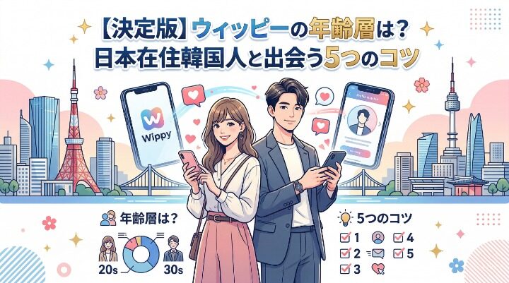 【決定版】ウィッピーの年齢層は？日本在住韓国人と出会う5つのコツ　アイキャッチ